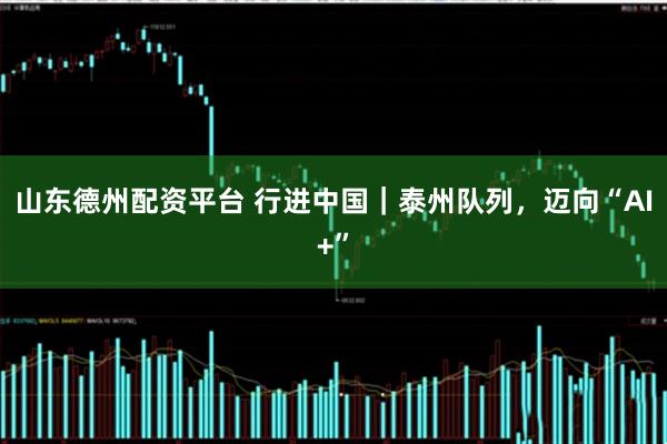 山东德州配资平台 行进中国｜泰州队列，迈向“AI+”